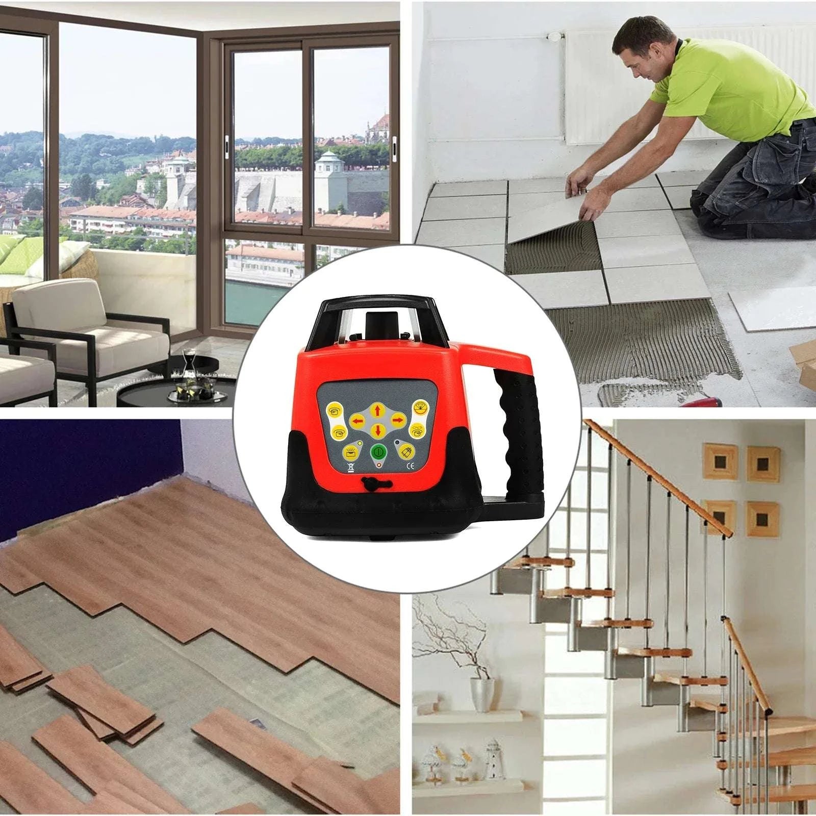 Rotary Laser Level 360° Self-Leveling with Remote & 250m Range-United States