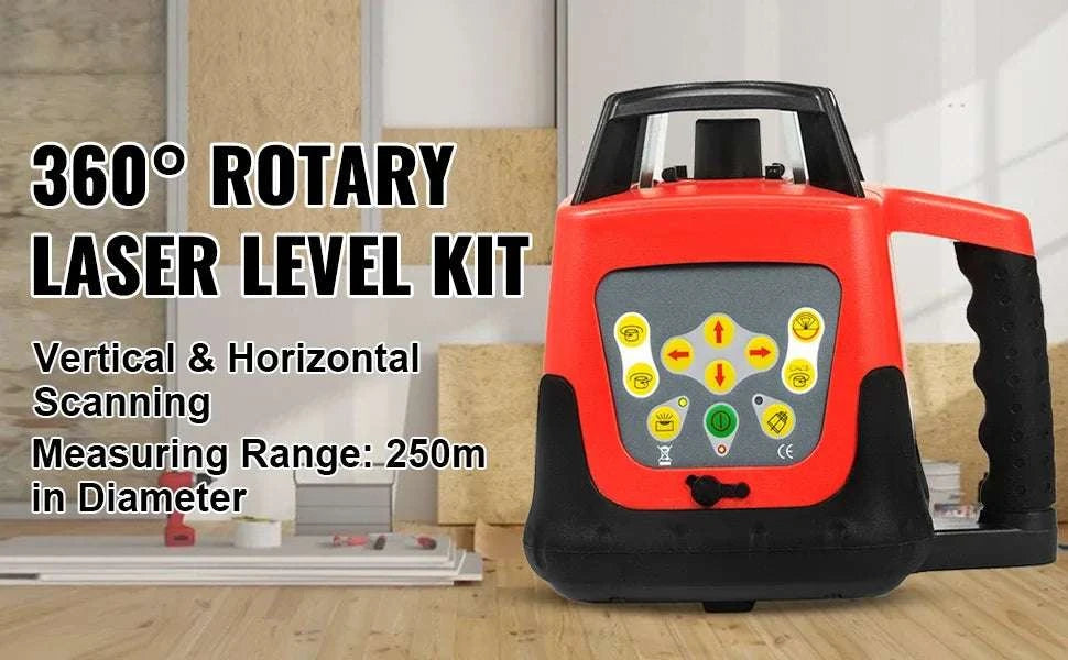 Rotary Laser Level 360° Self-Leveling with Remote & 250m Range-United States