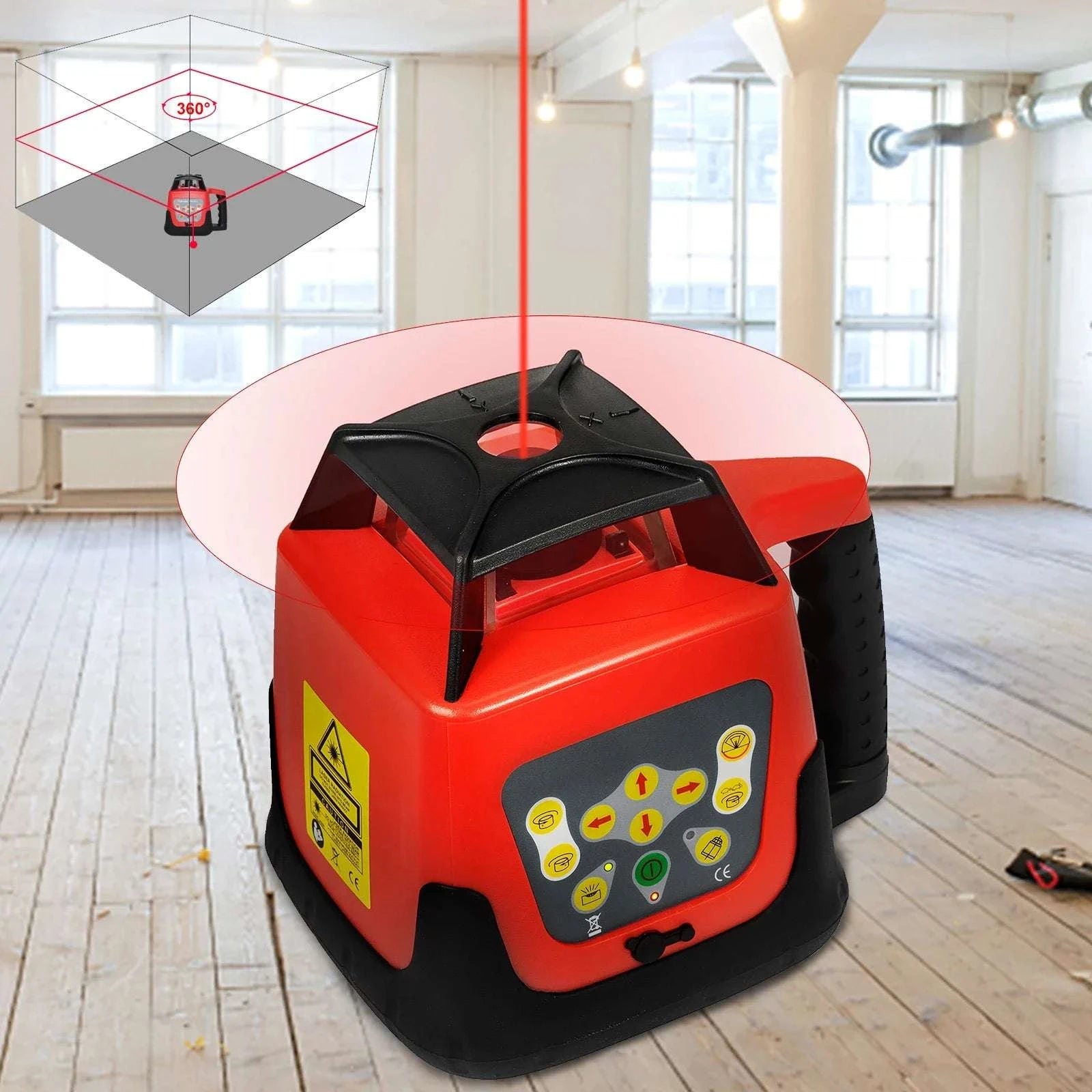 Rotary Laser Level 360° Self-Leveling with Remote & 250m Range-United States