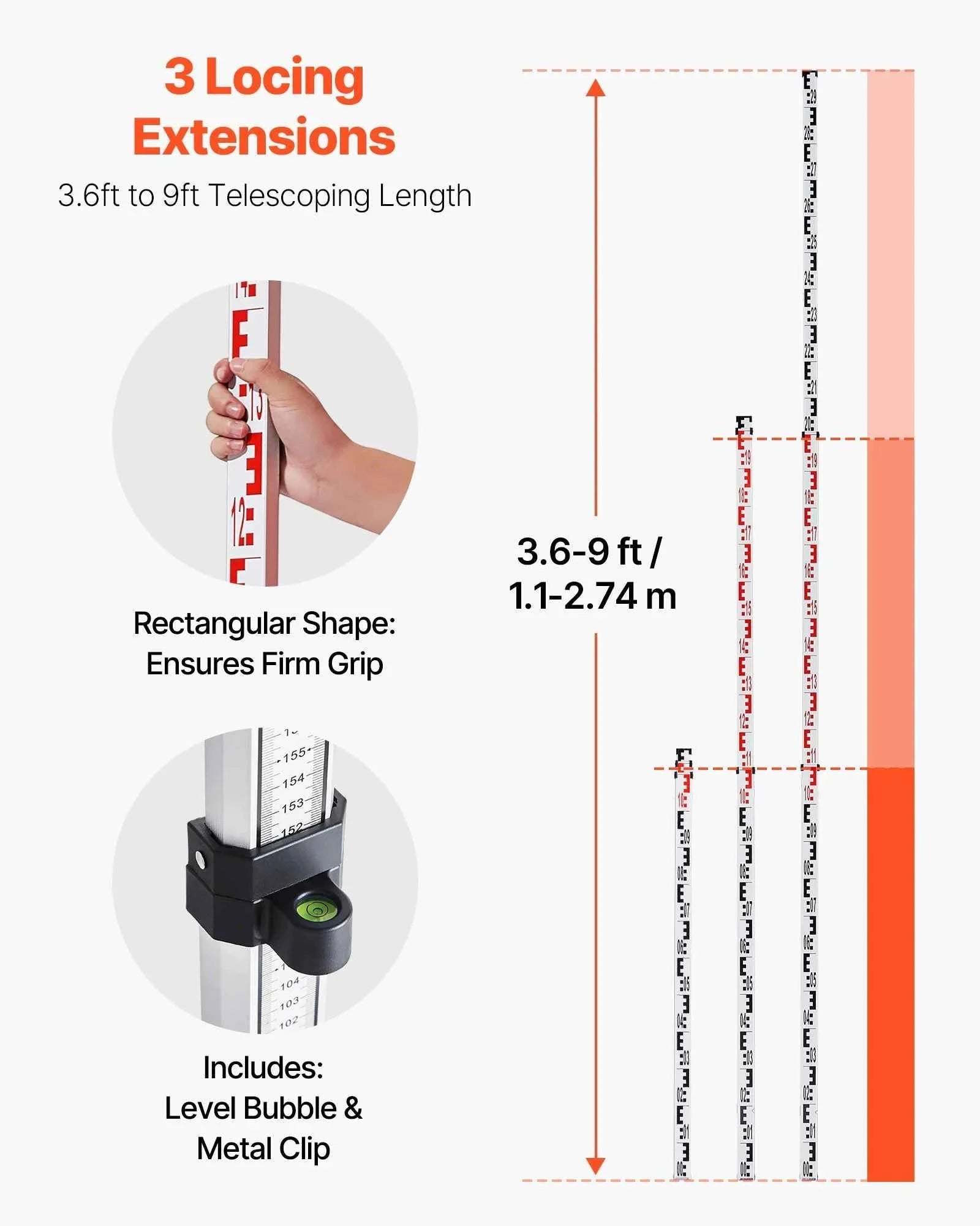 Rotary Laser Level Kit with Tripod and Staff Gauge, Red/Green Beam, 984 ft Range, Slope Adjustable, 360-Degree Spinning-Red / CZECH REPUBLIC
