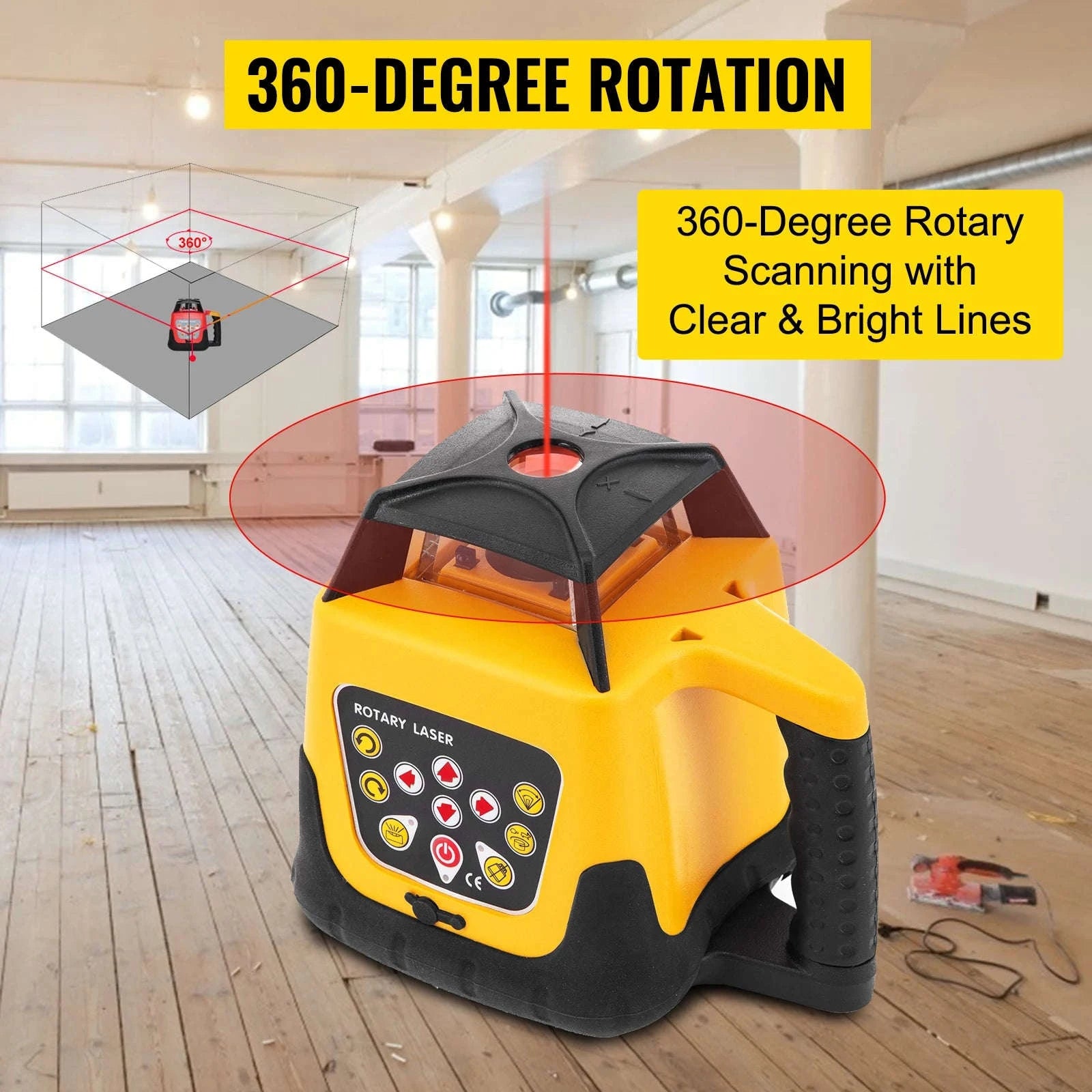 Rotary Laser Level Kit with Tripod and Staff-Poland / Red Beam 2