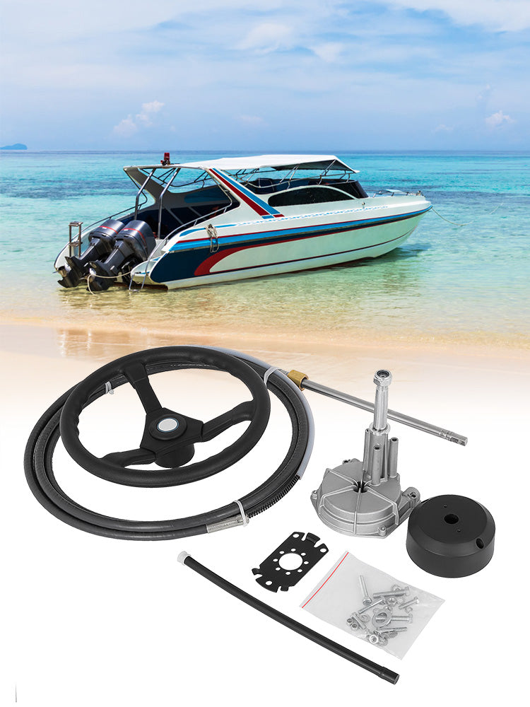 Marine Steering System Rotary Wheel with 12 ft Cable