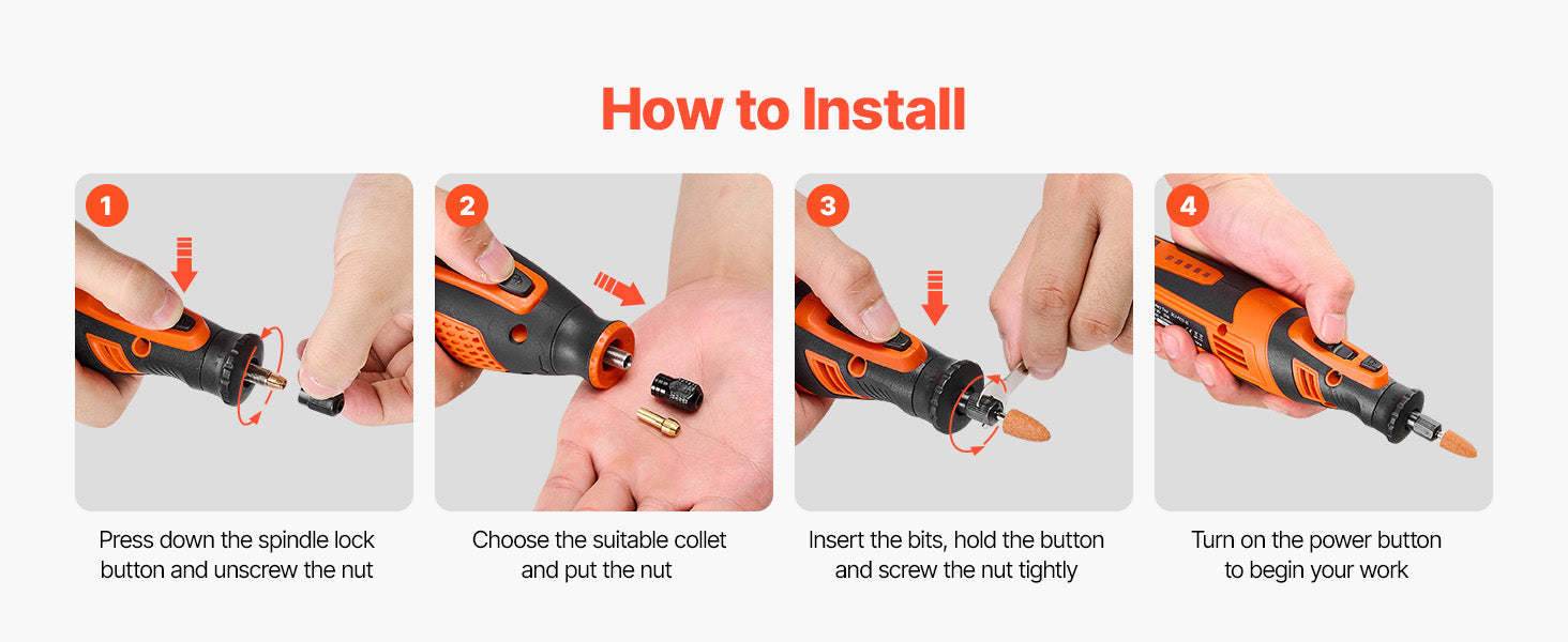 Cordless Rotary Tool Kit with 5 Speeds for DIY Engraving Sanding