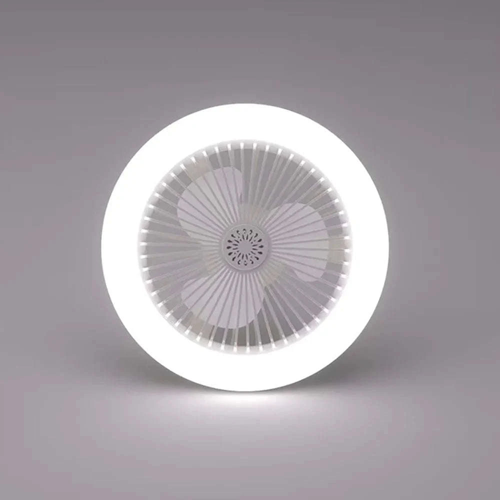 Rotatable 3‑in‑1 Ceiling Fan with Remote Control Lighting-E27 White