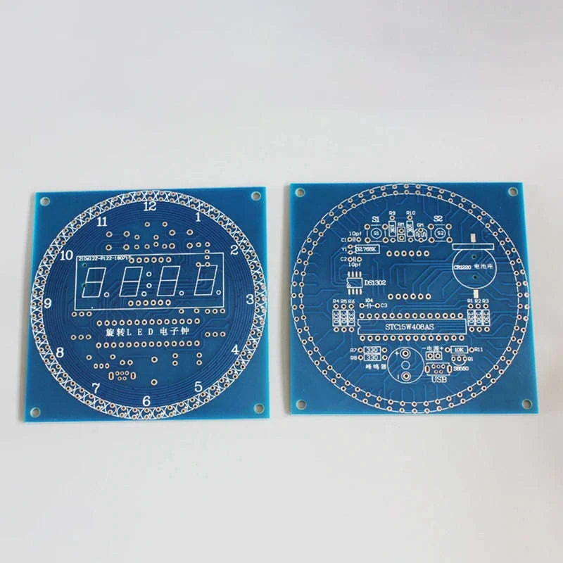 Rotating LED DIY Electronic Clock Kit with Light Control-Only Shell