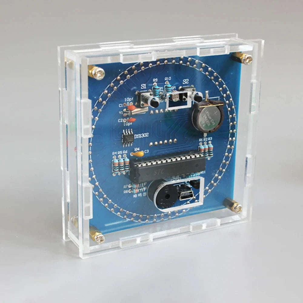 Rotating LED DIY Electronic Clock Kit with Light Control-Only Shell