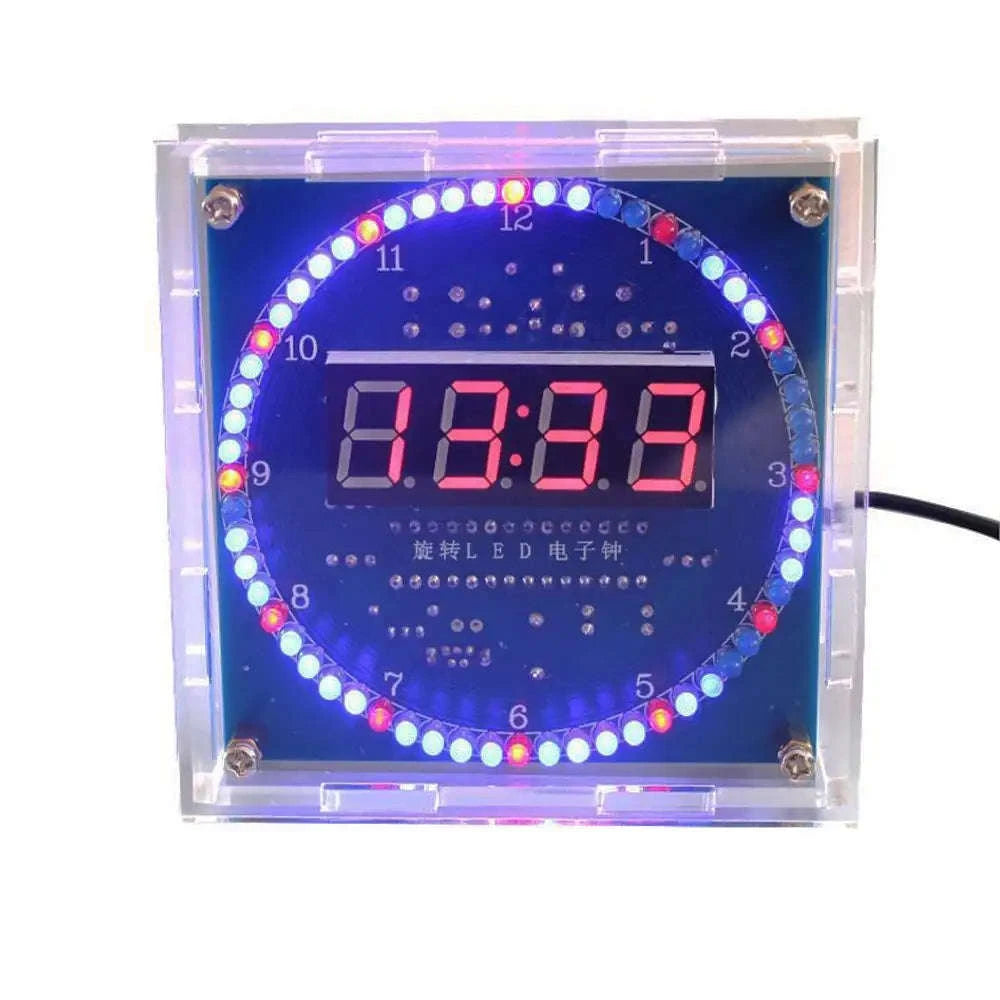 Rotating LED DIY Electronic Clock Kit with Light Control-Only Shell