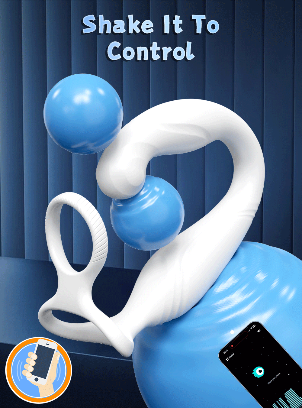 Rotating Prostate Massager with Dual Rings for Deeper Pleasure-SJH98-BK-BOX / China Mainland