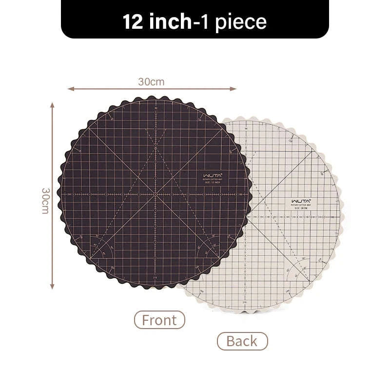 Rotating Self-Healing Cutting Mat Round PVC Craft Board 8"/12"-12 inch-1pcs / United States