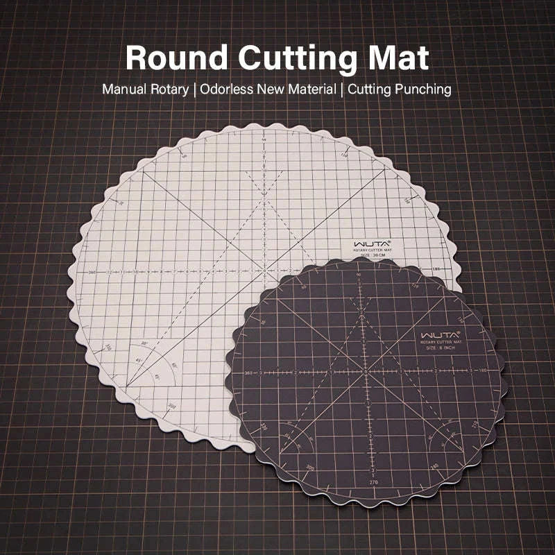 Rotating Self-Healing Cutting Mat Round PVC Craft Board 8"/12"-12 inch-1pcs / United States