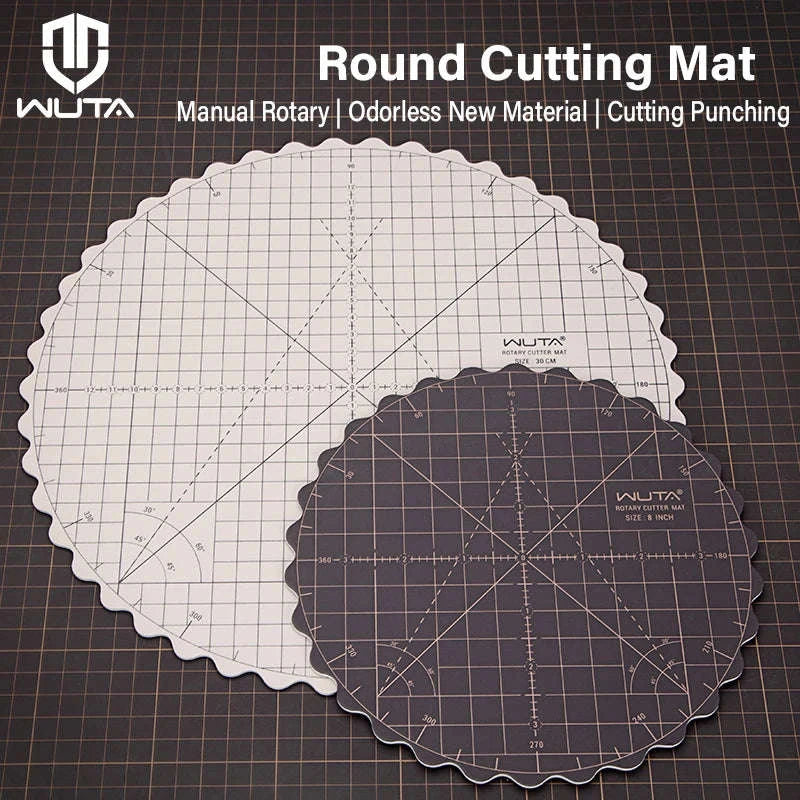 Rotating Self-Healing Cutting Mat Round PVC Craft Board 8"/12"-12 inch-1pcs / United States