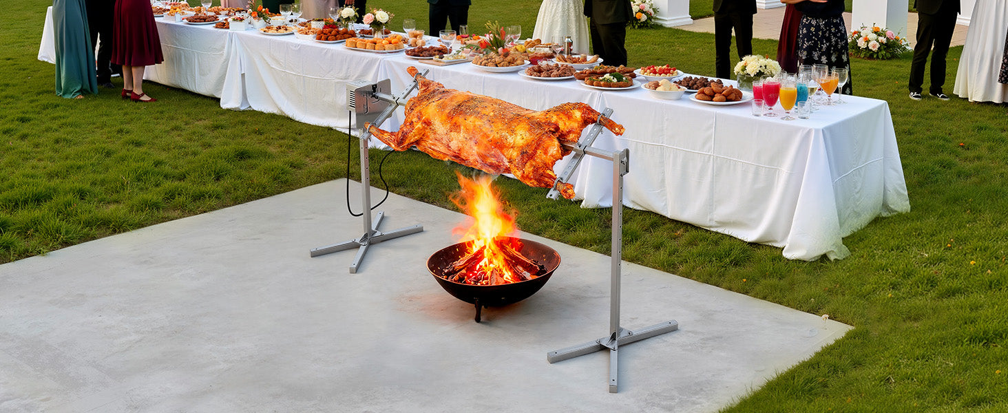 Electric Rotisserie Grill Kit Stainless Steel Automatic Grilling Kit