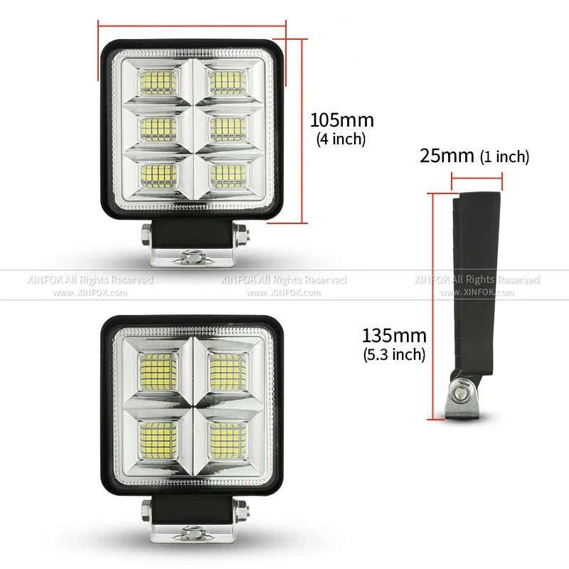 Round 12V 24V LED Work Light for Tractor and Off-Road Vehicles-1PC / China Mainland
