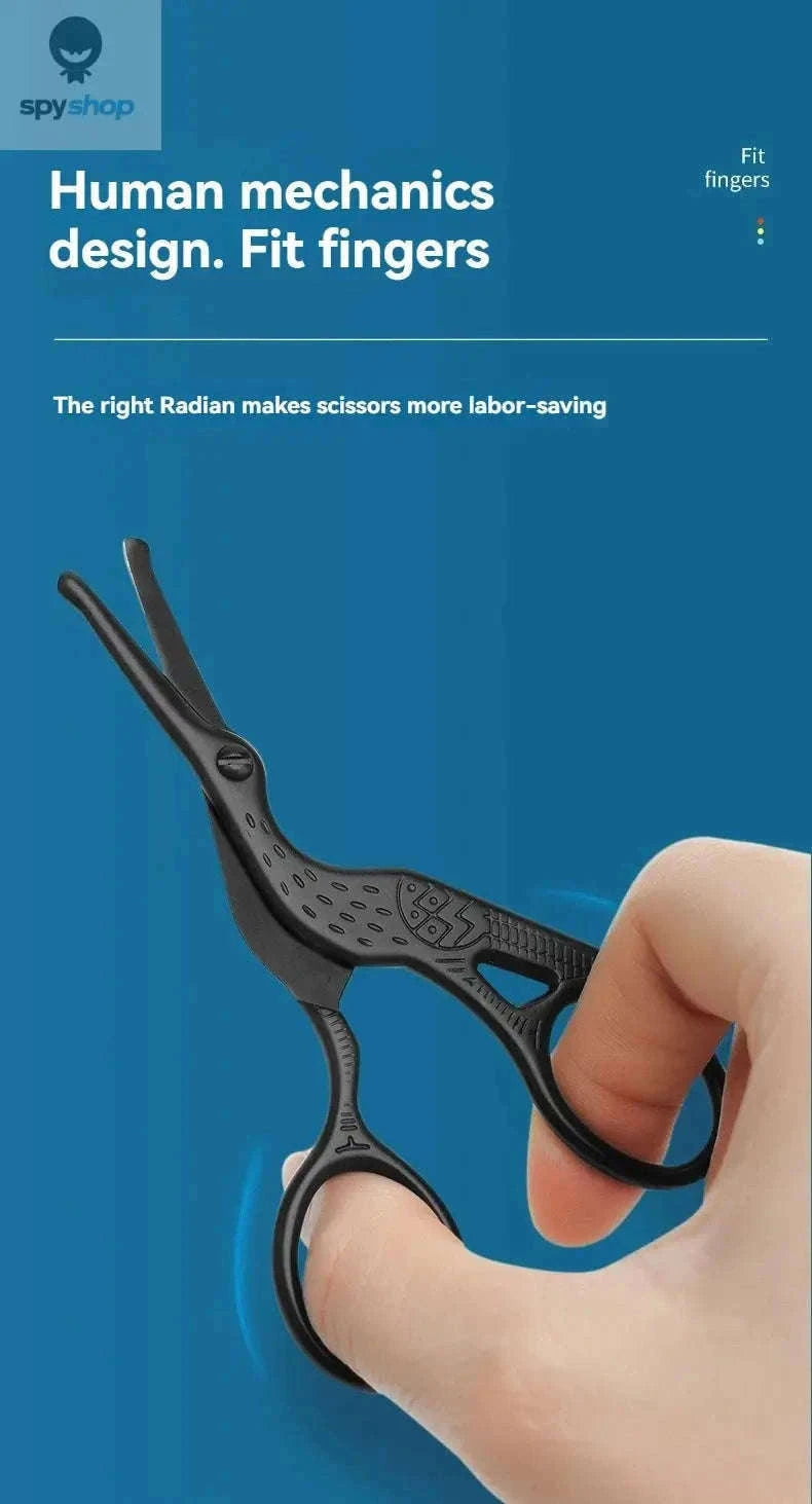 Round Head Stainless Steel Nose Hair Scissors for Safe Trimming-black