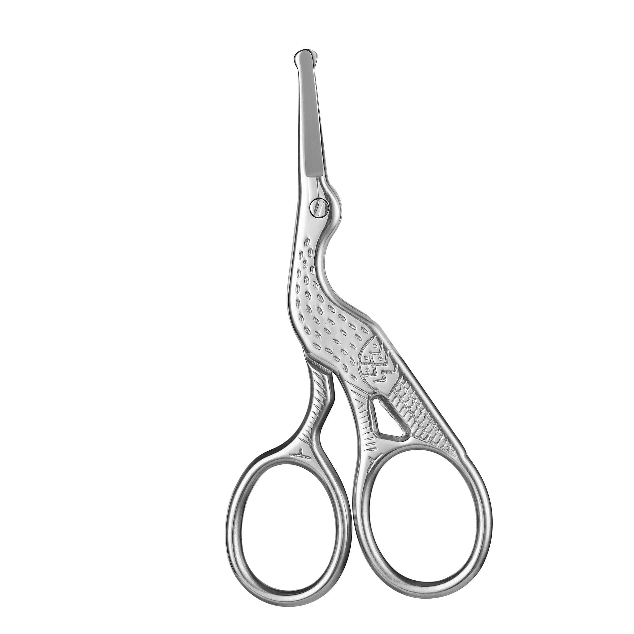 Round Head Stainless Steel Nose Hair Scissors-golden