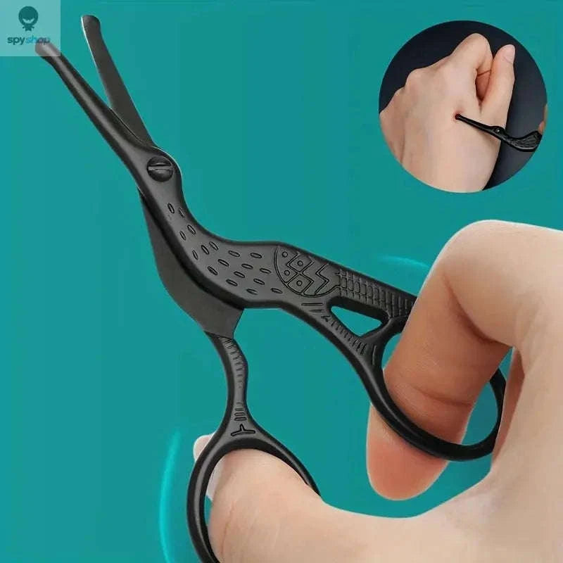 Round Head Stainless Steel Nose Hair Scissors – Safe Precision Grooming Tool-black