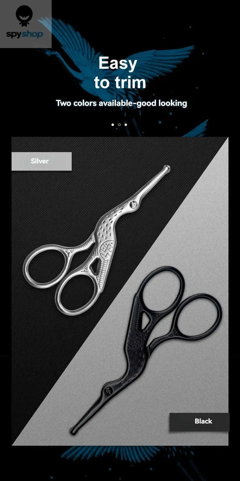 Round Head Stainless Steel Nose Hair Scissors – Safe Precision Grooming Tool-black