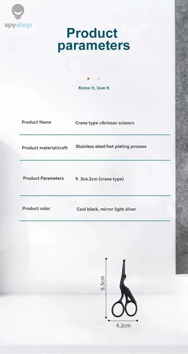 Round Head Stainless Steel Nose Hair Scissors – Safe Precision Grooming Tool-black