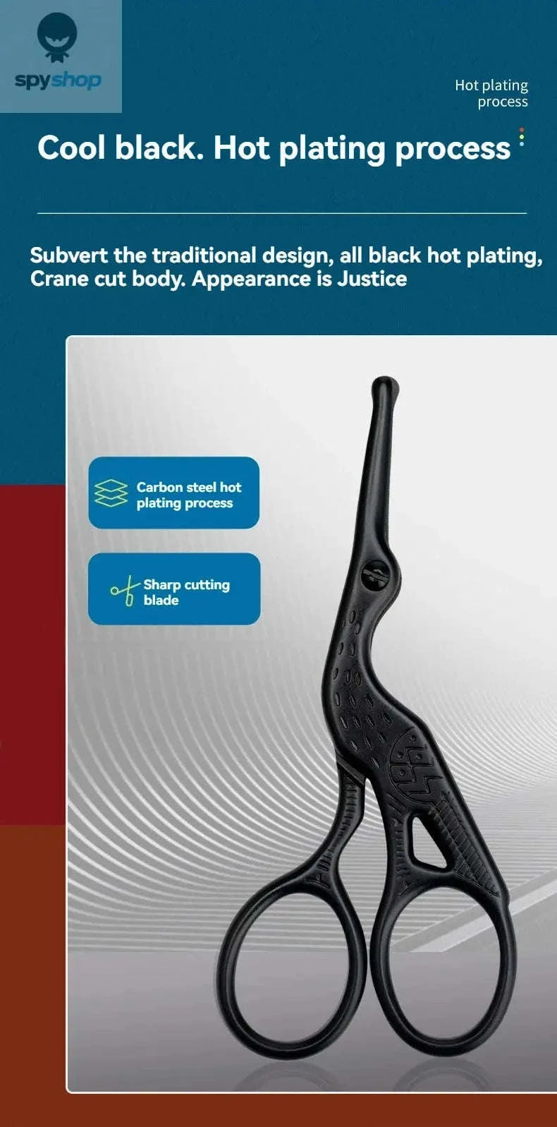 Round Head Stainless Steel Nose Hair Scissors – Safe Precision Grooming Tool-black