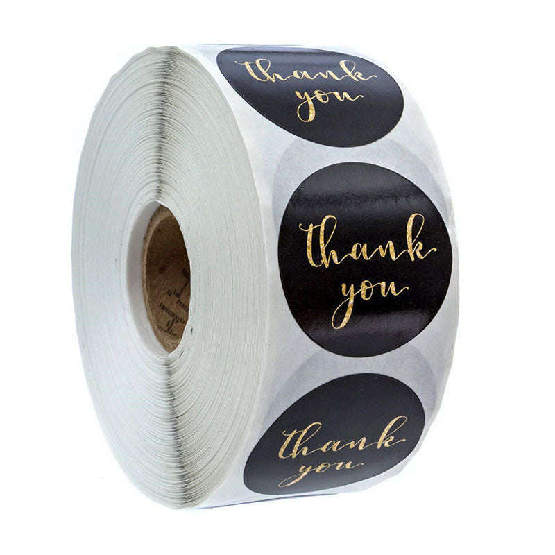 Round Kraft Thank You Stickers, 500pcs Natural Paper Labels-2 / Other