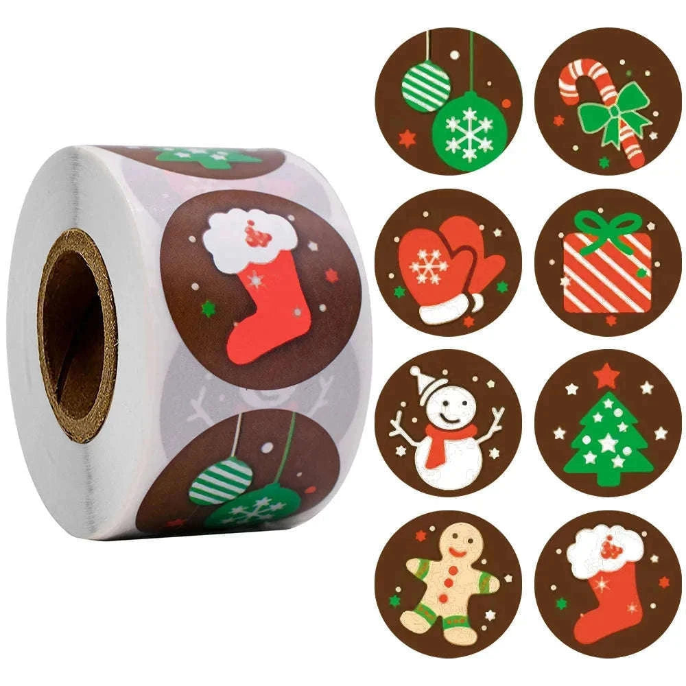 Round Kraft Thank You Stickers, 500pcs Natural Paper Labels-2 / Other