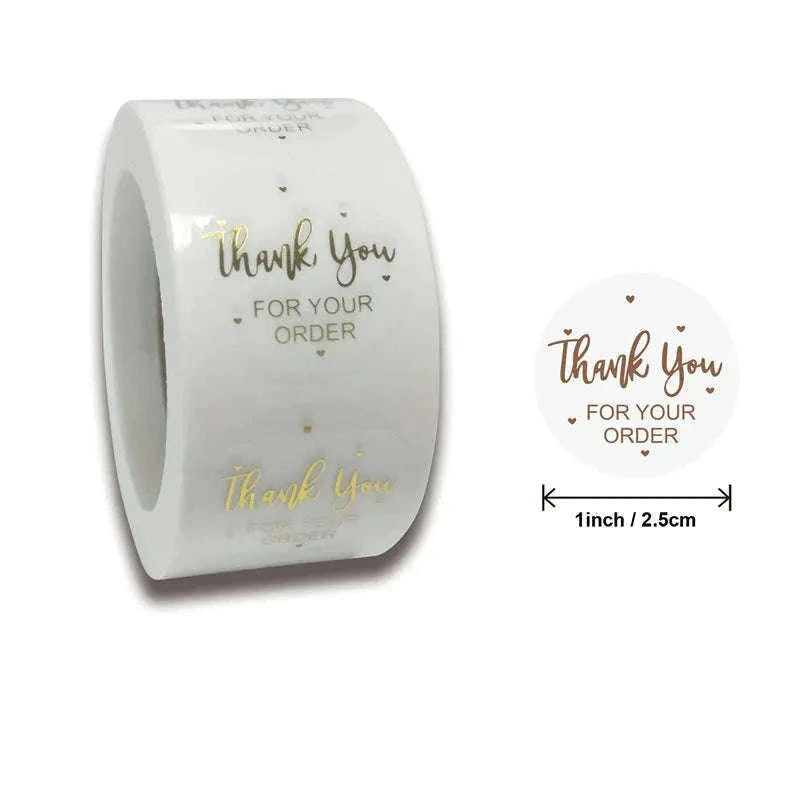 Round Kraft Thank You Stickers, 500pcs Natural Paper Labels-2 / Other