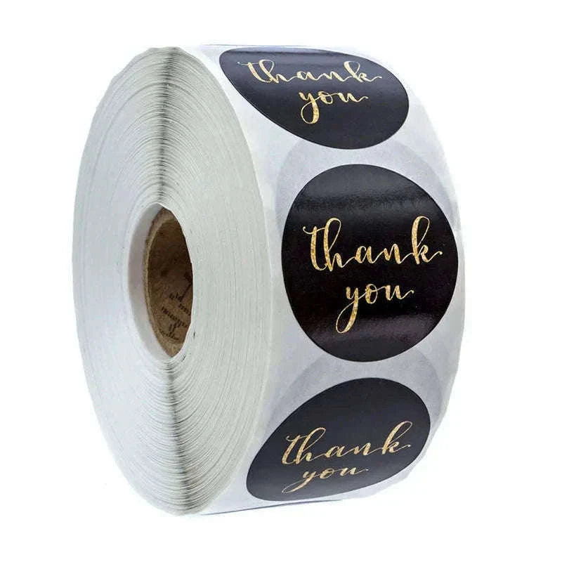 Round Kraft Thank You Stickers, 500pcs Natural Paper Labels-2 / Other
