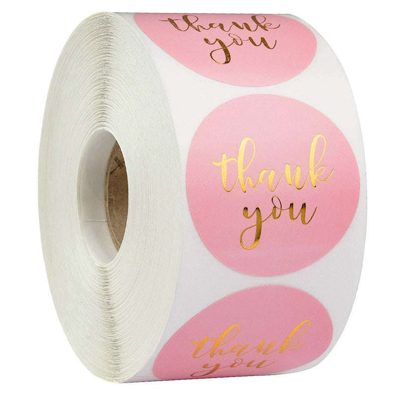 Round Kraft Thank You Stickers, 500pcs Natural Paper Labels-2 / Other