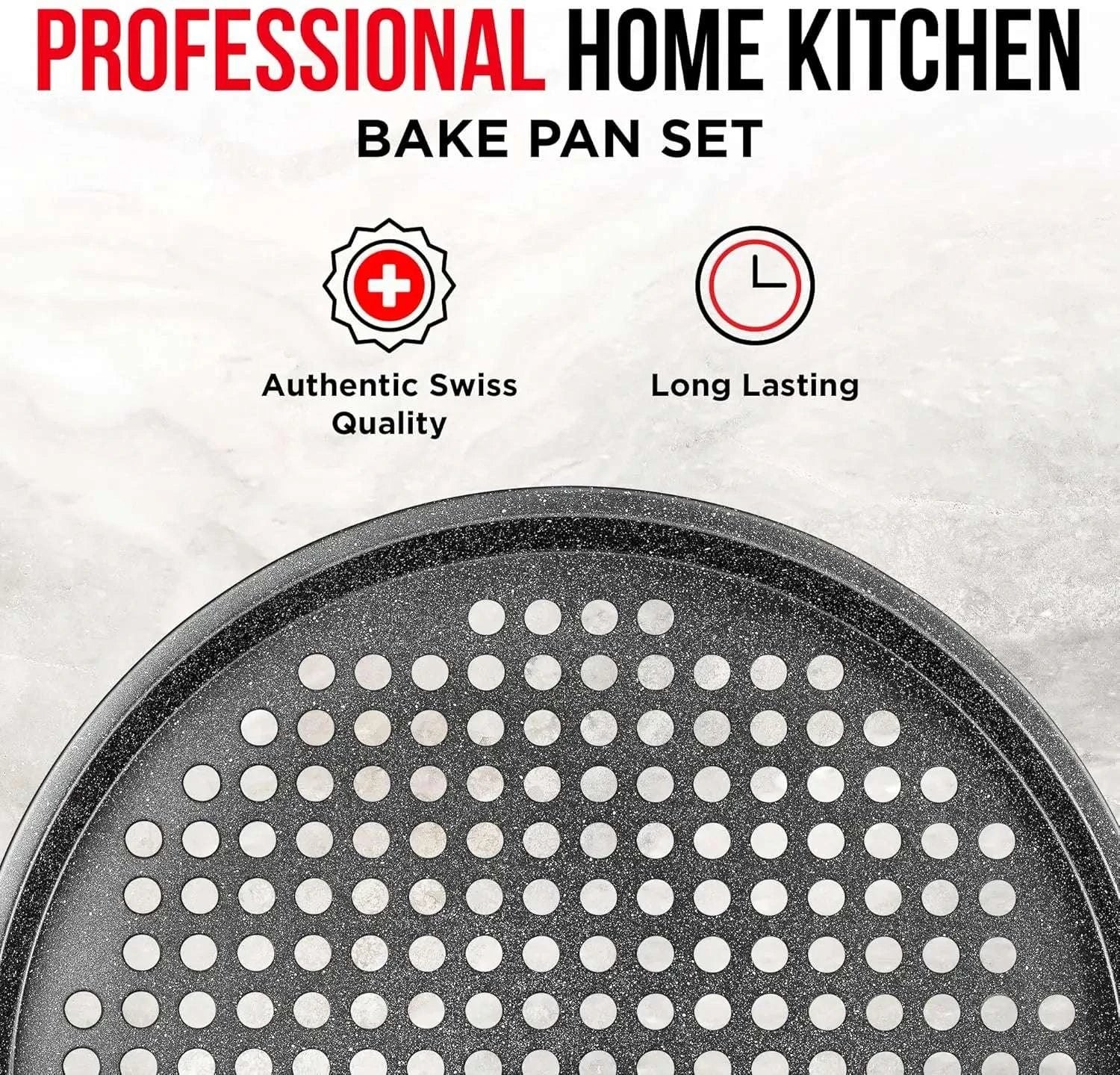 Round Perforated Pizza Pan with Non-Stick Coating, Carbon Steel-United States