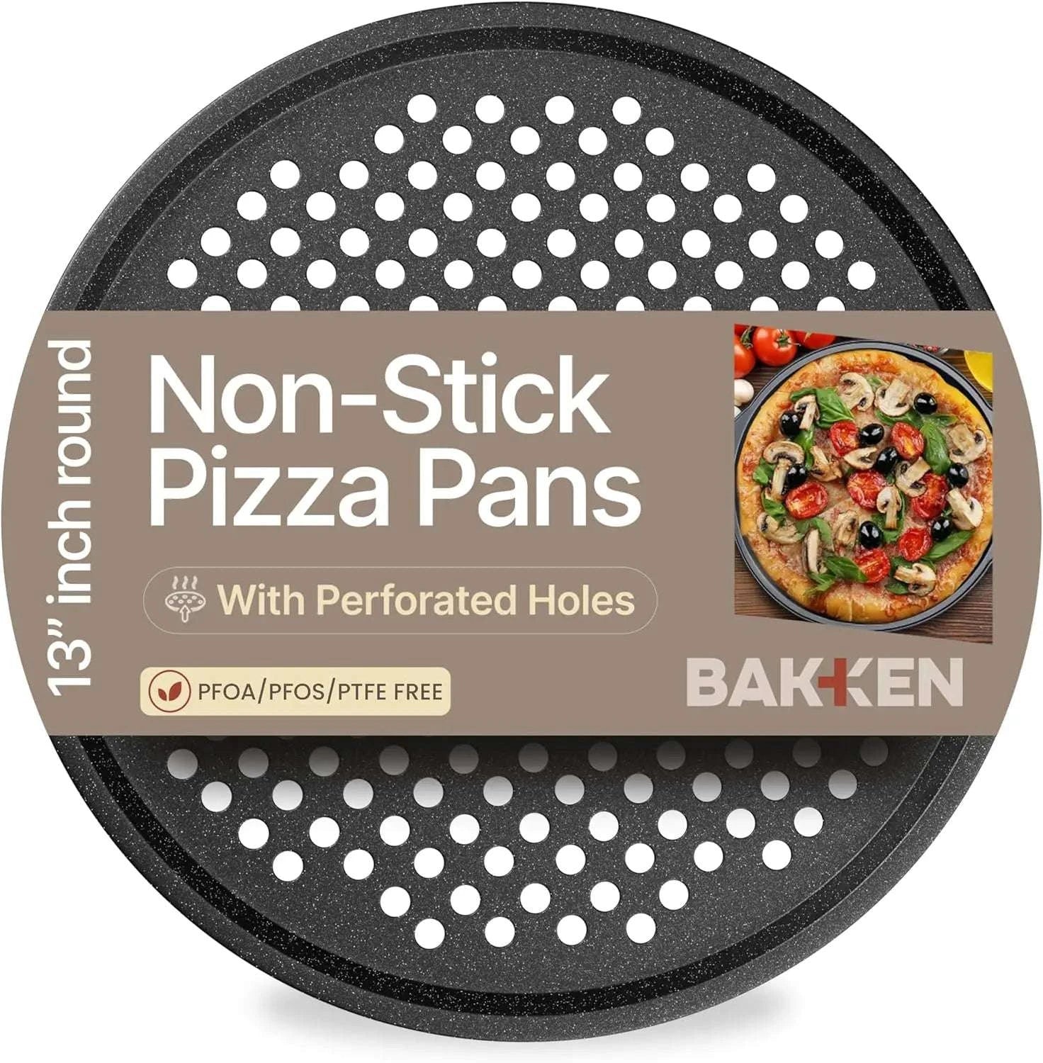 Round Perforated Pizza Pan with Non-Stick Coating, Carbon Steel-United States
