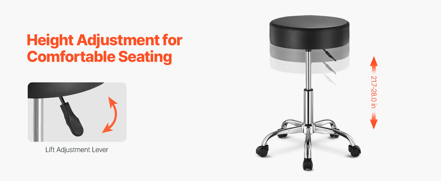Rolling Stool Chair with Wheels 450 lb Capacity Adjustable Height