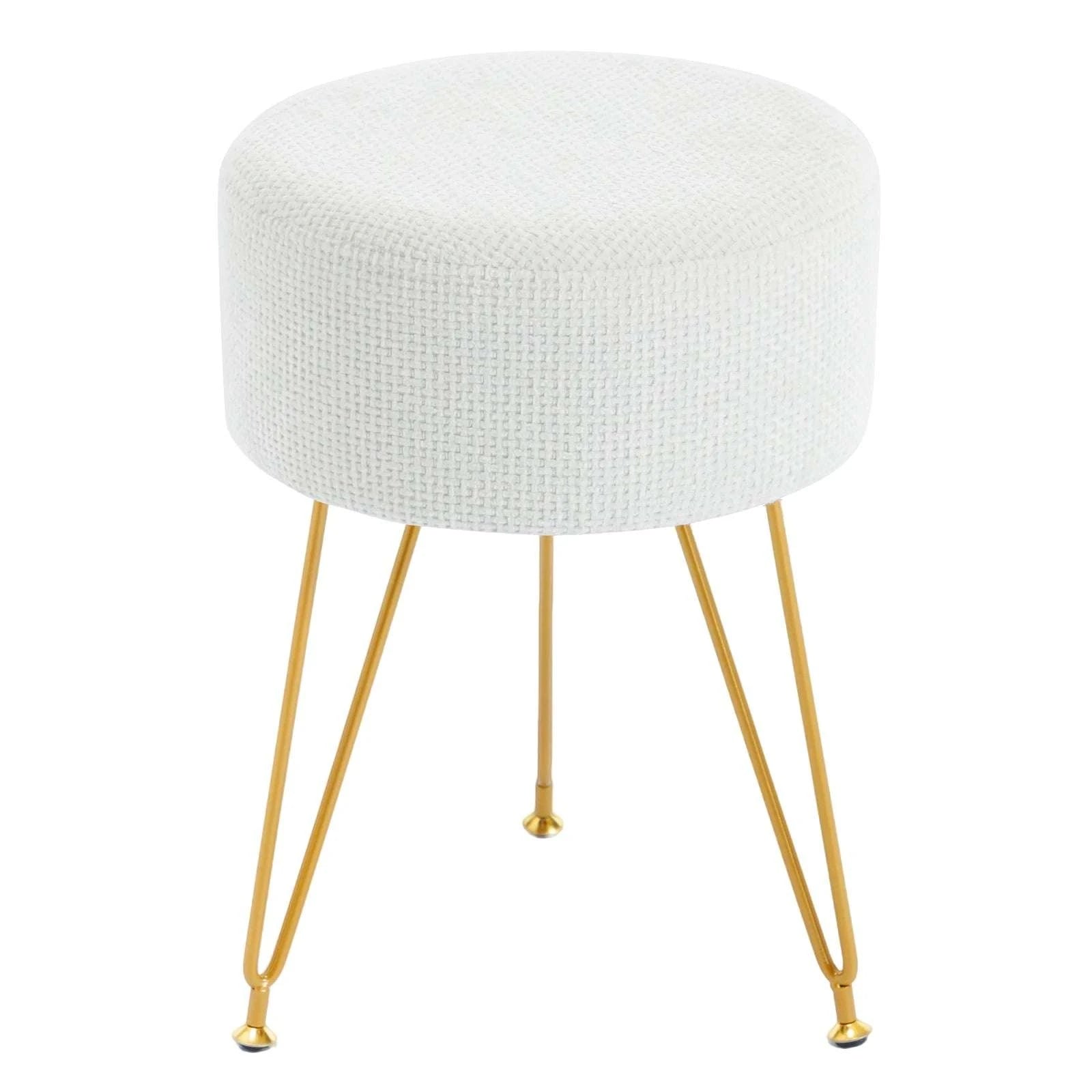 Round Velvet Ottoman Stool with Hidden Storage and Metal Legs-black / United States