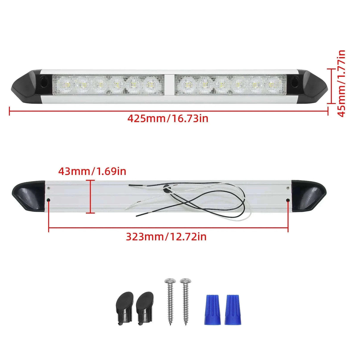 RV Camper LED Awning Light 12 LED Waterproof Outdoor Light Bar-12 LED