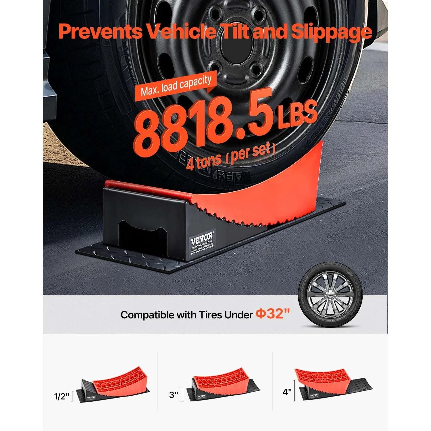 RV Camper Levelers Kit with Anti-Slip Mats, Bag & Level Tool-United States
