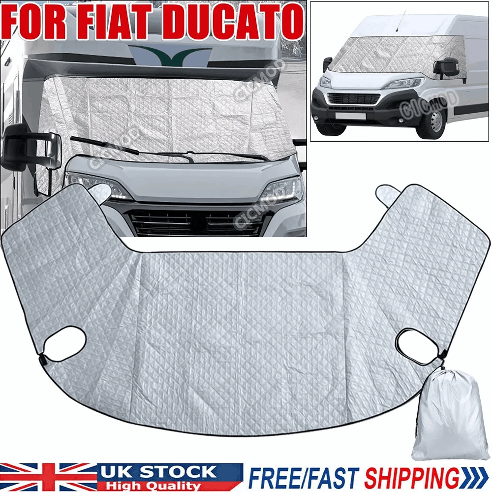 RV Front Window Sunshade Motorhome Thermal Windscreen Screen Cover For Fiat Ducato Peugeot Boxer Citroen Relay Windshield Cover-1pc