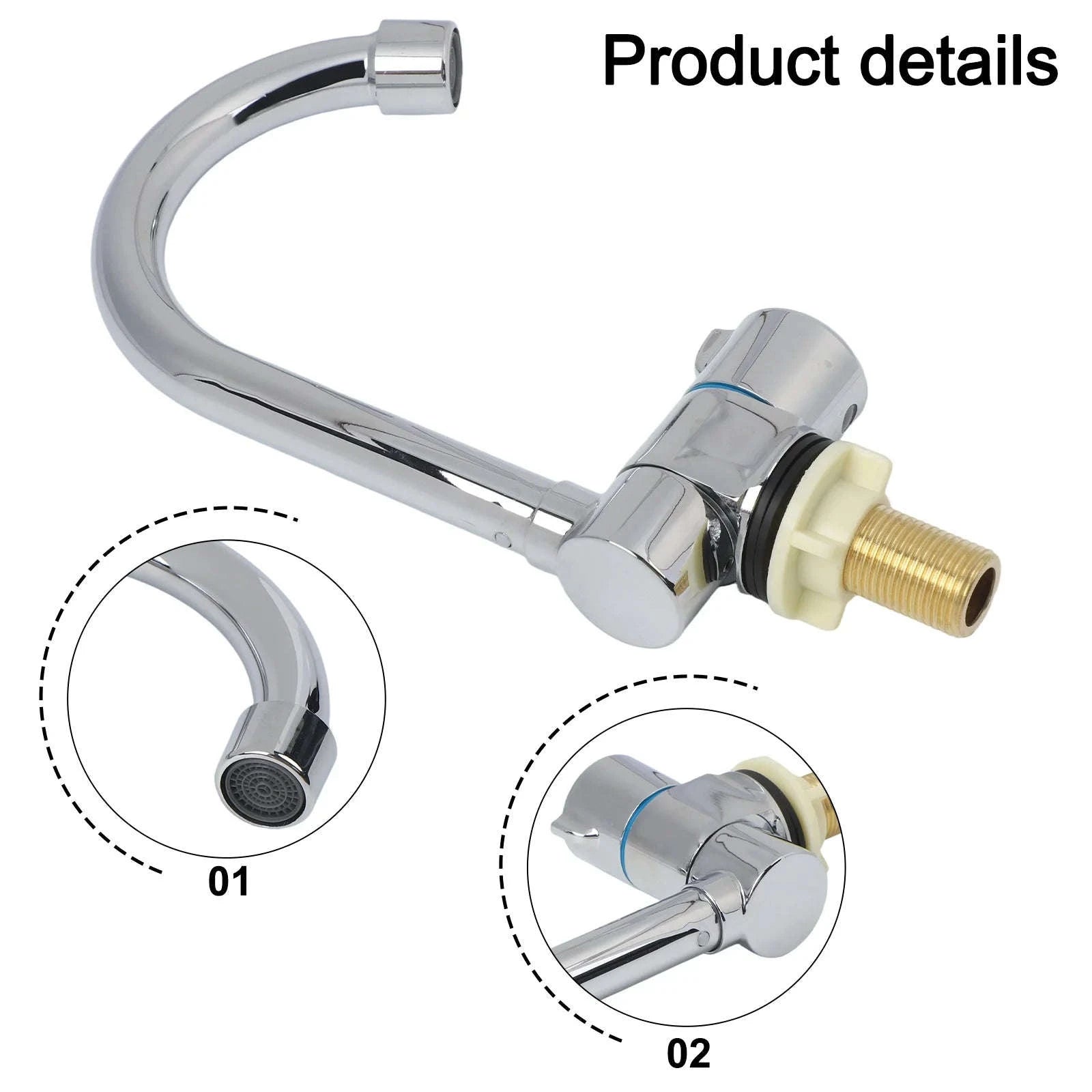 RV Interior Single Cold 360 Rotating Folding Faucet G1/2-A