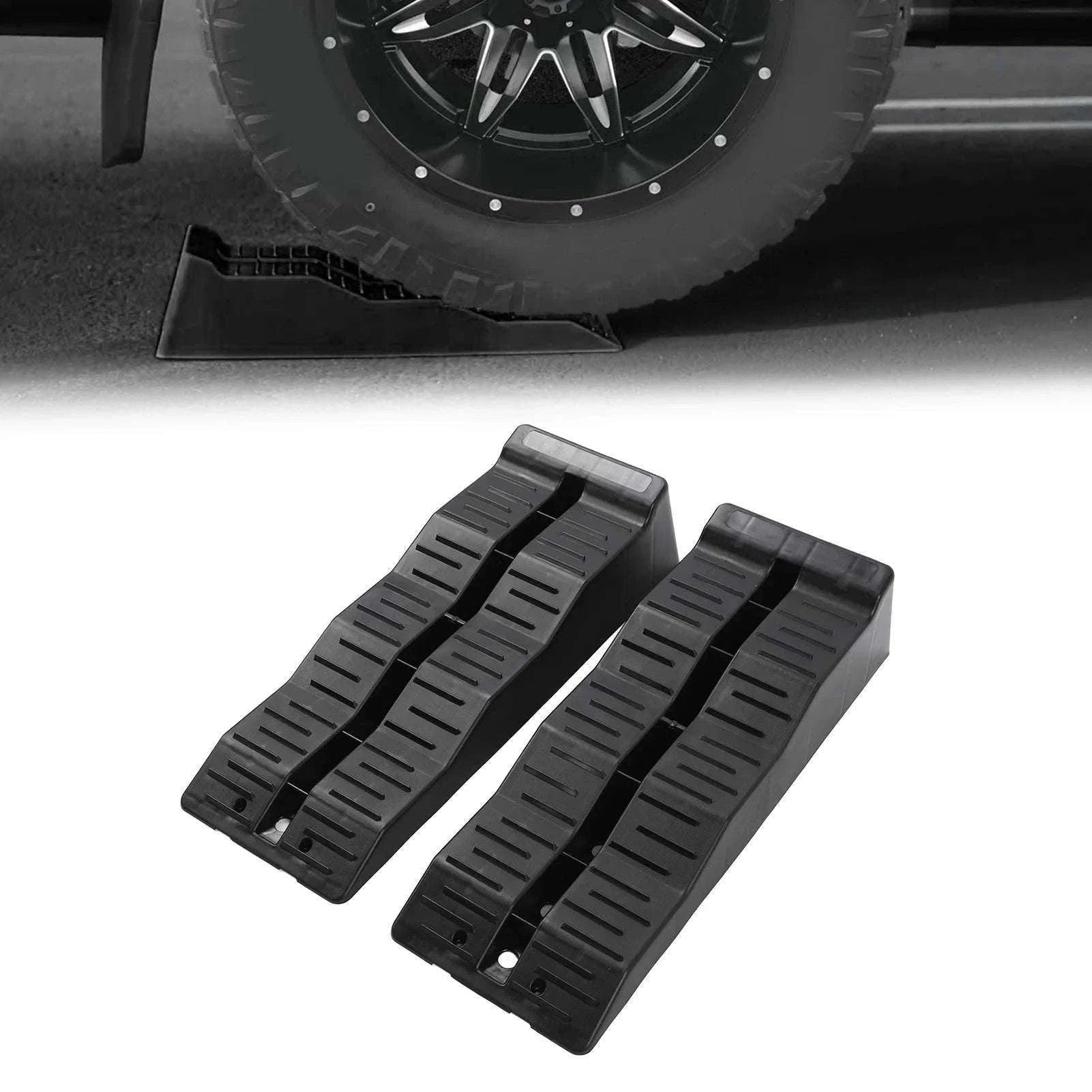 RV Leveling Ramps Blocks 3-Step 11000LBS Load Capacity Wheel Chock for Travel Trailer Camper Truck-black