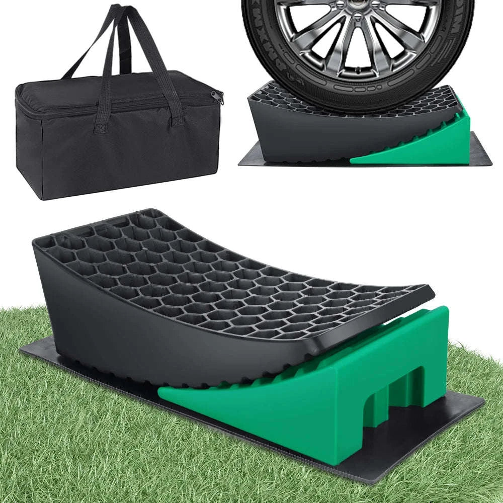 RV Leveling Ramps with Anti-Slip Mats & Storage Bag Set-Blue / france