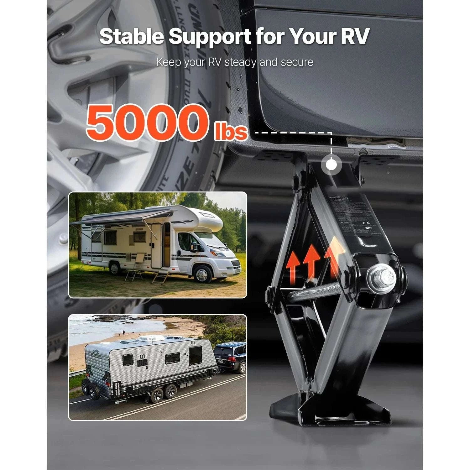 RV Scissor Jacks Set of 4 Heavy Duty Stabilizer with Level-6500lbs / CZECH REPUBLIC