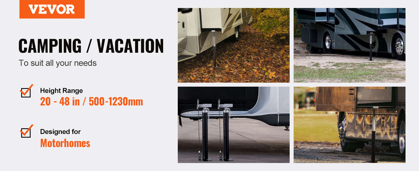 RV Slide Out Support Jacks 5000 lbs Capacity, Adjustable 20-48 in, 2-Pack-RV / United States