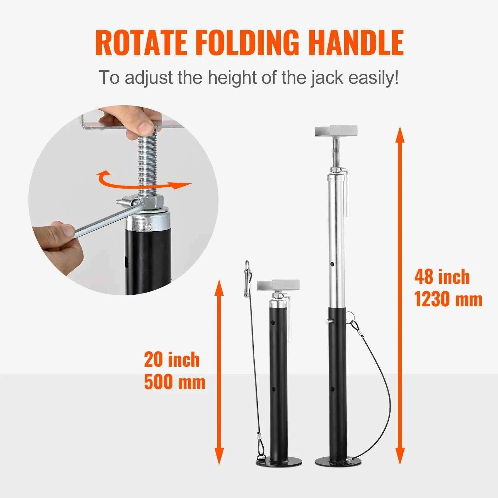 RV Slide Out Support Jacks 5000 lbs Capacity, Adjustable 20-48 in, 2-Pack-RV / United States