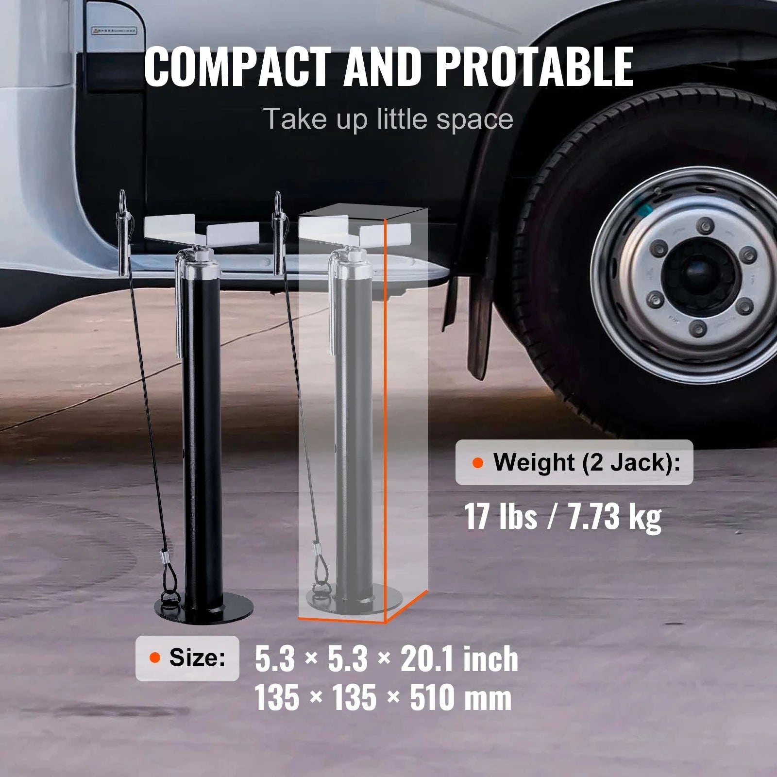RV Slide Out Support Jacks 5000 lbs Capacity, Adjustable 20-48 in, 2-Pack-RV / United States