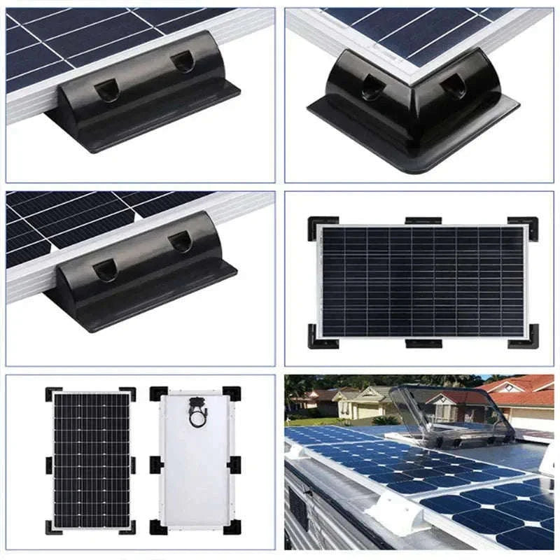 RV Solar Mounting Bracket Drill-Free Corner Kit-Black Corner Bracket