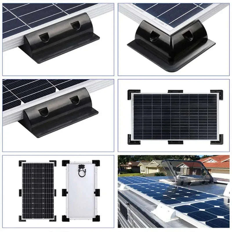 RV Solar Mounting Bracket Drill-Free Corner Kit-Black Corner Bracket