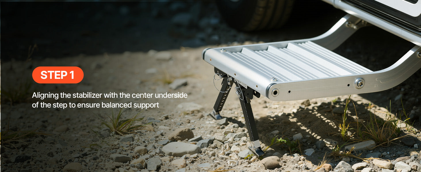 RV Step Stabilizer Height Adjustable Camper Stair Stabilizer for 5th Wheels and Travel Trailers