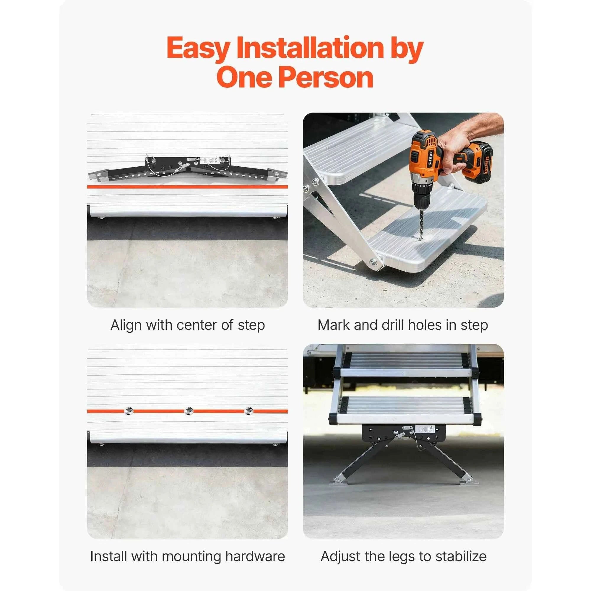 RV Step Stabilizer Height Adjustable Camper Stair Stabilizer for 5th Wheels and Travel Trailers-3-15inch / United States