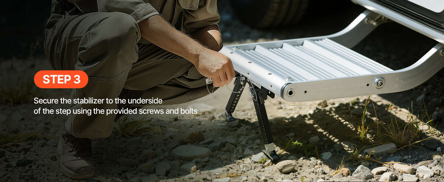 RV Step Stabilizer Height Adjustable Camper Stair Stabilizer for 5th Wheels and Travel Trailers-3-15inch / United States