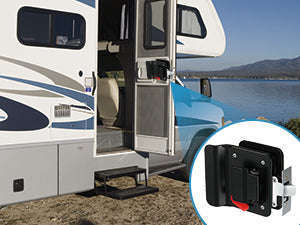 RV Trailer Camper Entry Door Lock Replacement with Deadbolt-Black