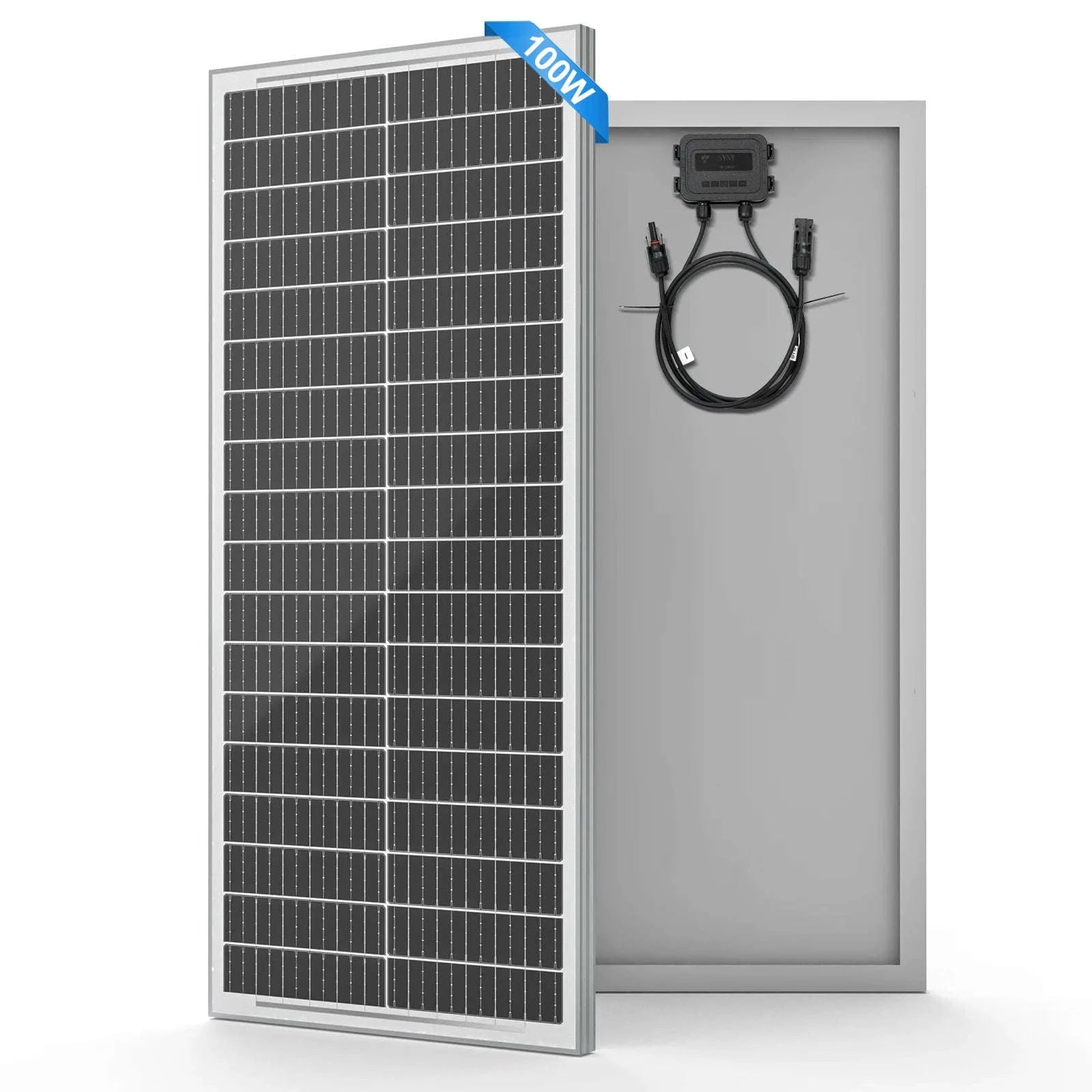 RVPOZWER 100W 12.8V 12BB Solar Cell Monocrystalline Solar Panel High Efficiency Solar Module Charge Battery for RV Trailer-100W / Germany