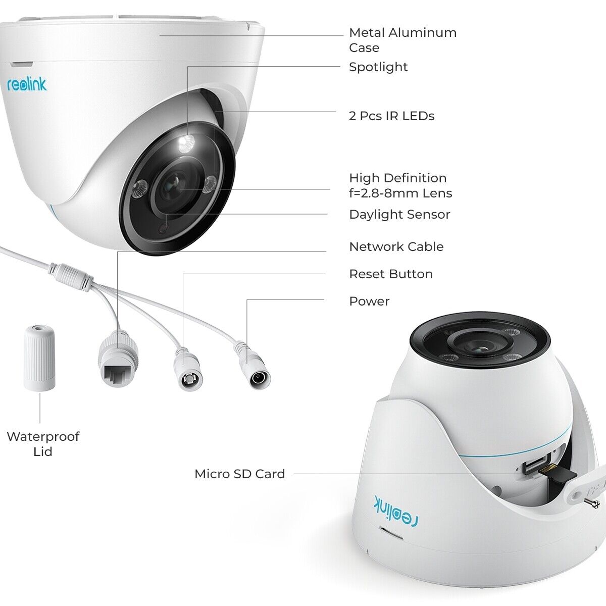 RLC-833A Video Surveillance Camera: High-Definition 4K Resolution, IP PoE System with Advanced Human/Vehicle/Pet Detection, 25FPS Daytime, 100Ft IR Night Vision, Expandable Storage up to 256GB microSD Card, Two-Way Audio, and Motion Alerts Included - Spy-shop.com